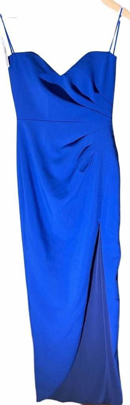 A Formal Affair Royal Blue Strapless Sweetheart Slit Long Formal Gown Dress